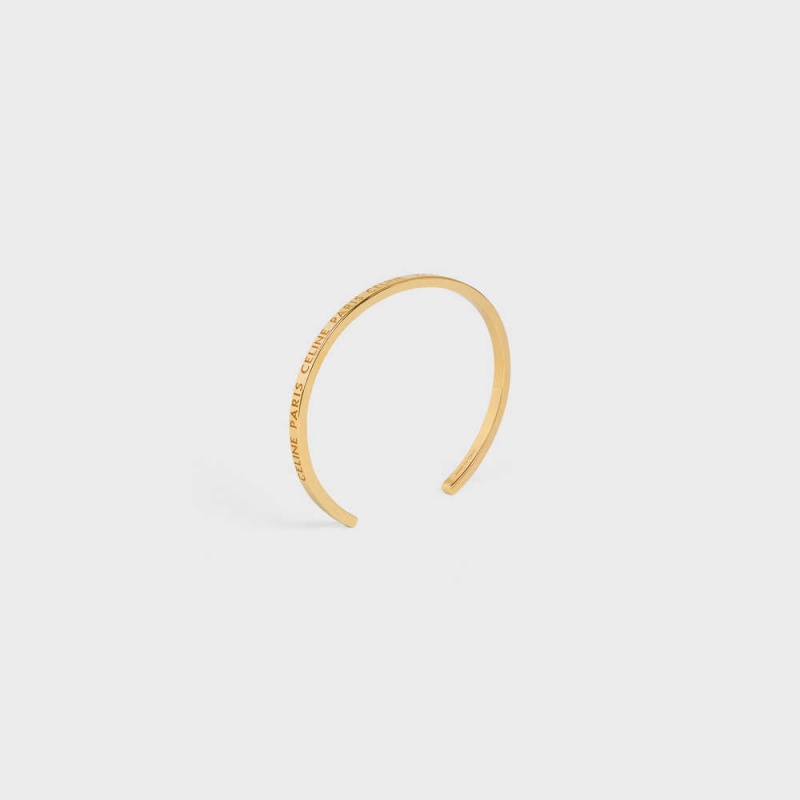 Celine Paris Thin Cuff In Brass With Gold Finish Armbänder Gold | CL-592215