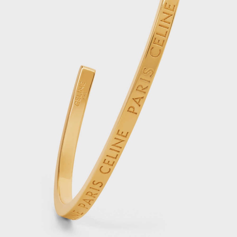 Celine Paris Thin Cuff In Brass With Gold Finish Armbänder Gold | CL-592215