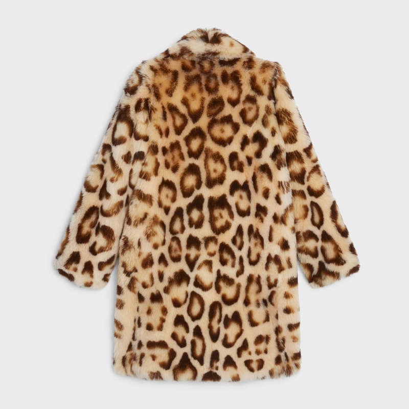 Celine Peain Leopard-print Cashmere Mäntel Leopard | CL-591981