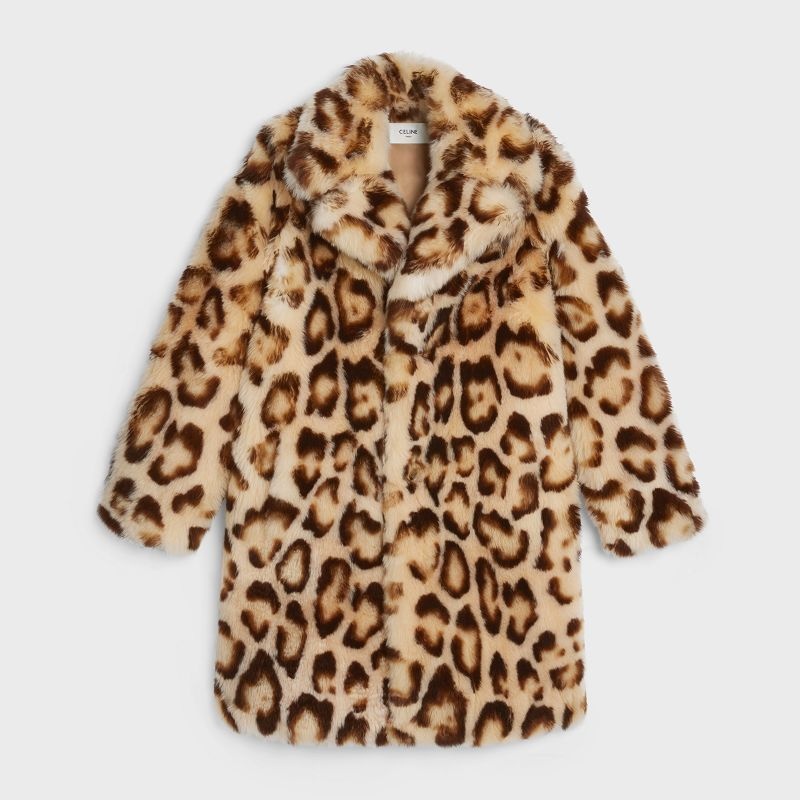 Celine Peain Leopard-print Cashmere Mäntel Leopard | CL-591981