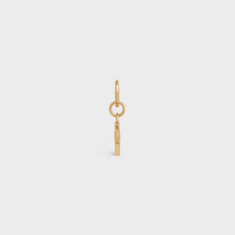 Celine R Charm In Brass Kleine Lederwaren Gold | CL-592937