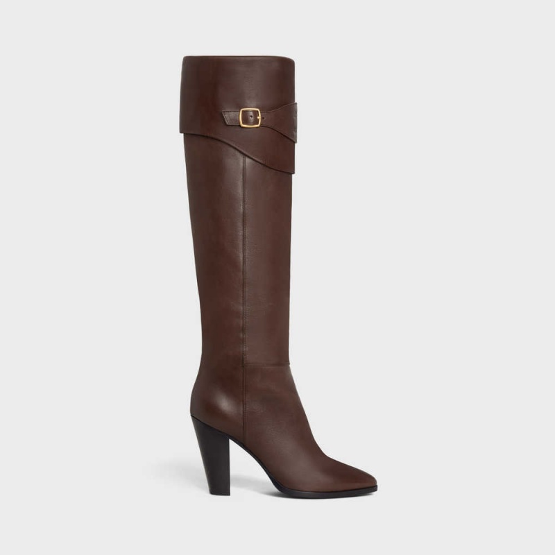 Celine Reiten With Triomphe Wiltern In Calfskin Stiefel Braun | CL-592516