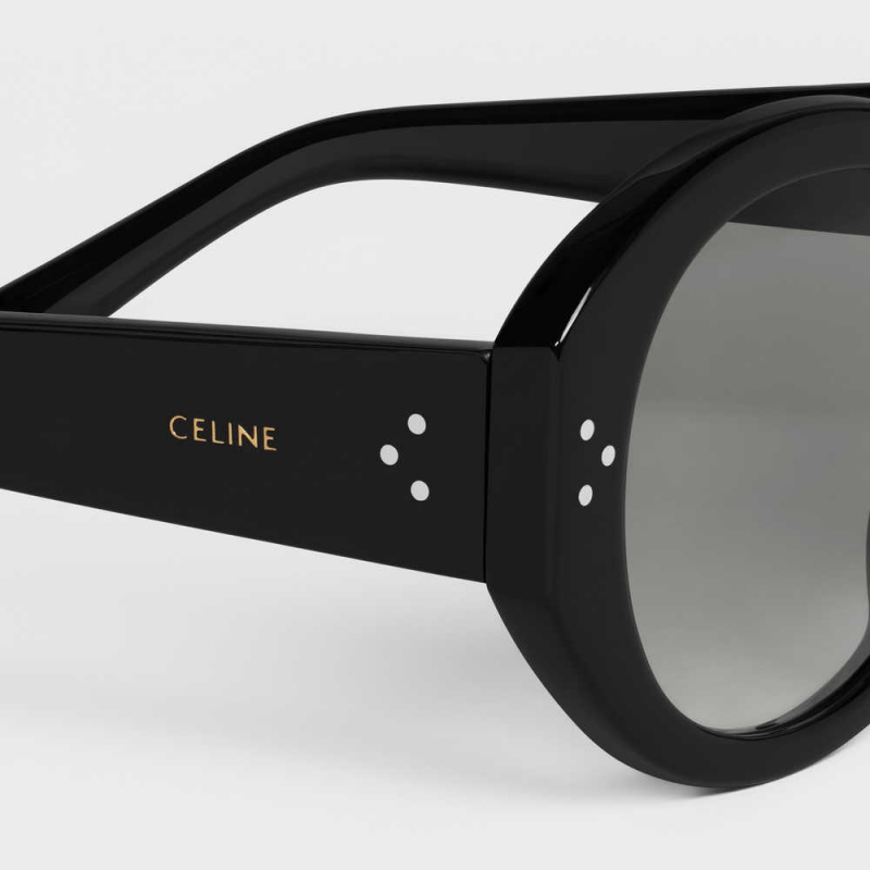 Celine Round S240 In Acetate Sonnenbrille Schwarz | CL-592432