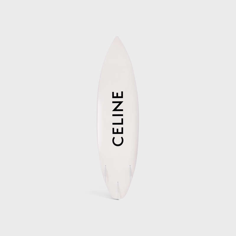 Celine Shortboard With Celine Black Logo In Resin And Fiberglass Lifestyle Weiß Schwarz | CL-591681