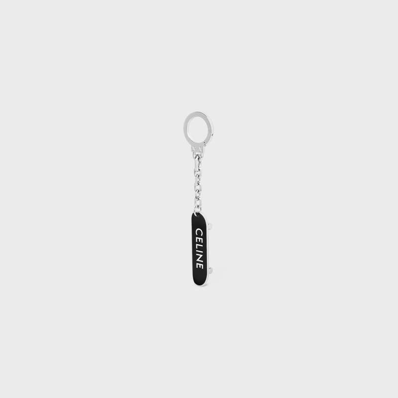 Celine Skateboard Charm In Brass And Enamel Lifestyle Schwarz Weiß | CL-591685