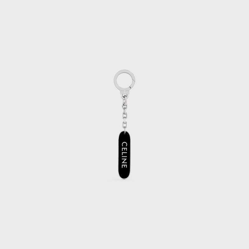 Celine Skateboard Charm In Brass And Enamel Lifestyle Schwarz Weiß | CL-591685