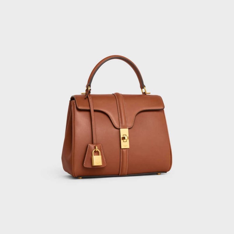 Celine Small Bag In Natural Calfskin 16 Braun | CL-593276