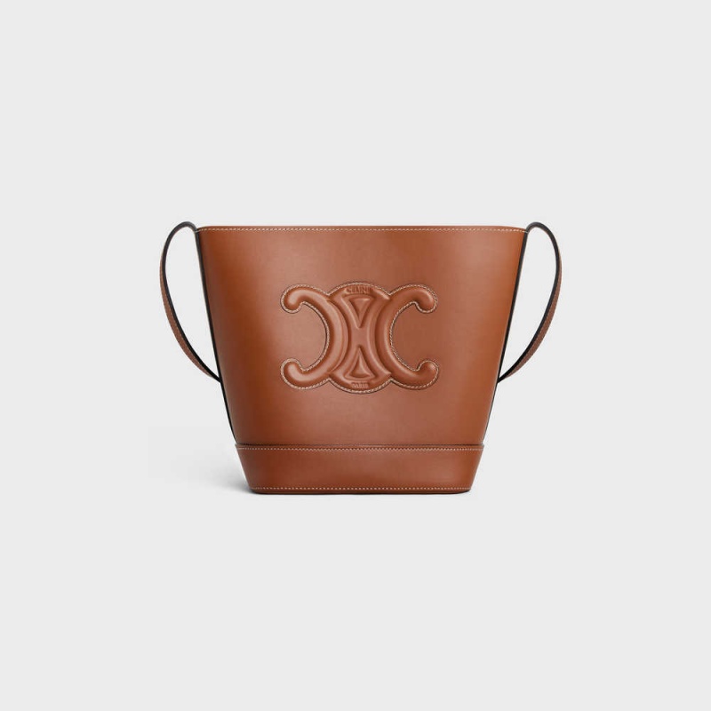 Celine Small Bucket In Smooth Calfskin Cuir Triomphe Braun | CL-593146