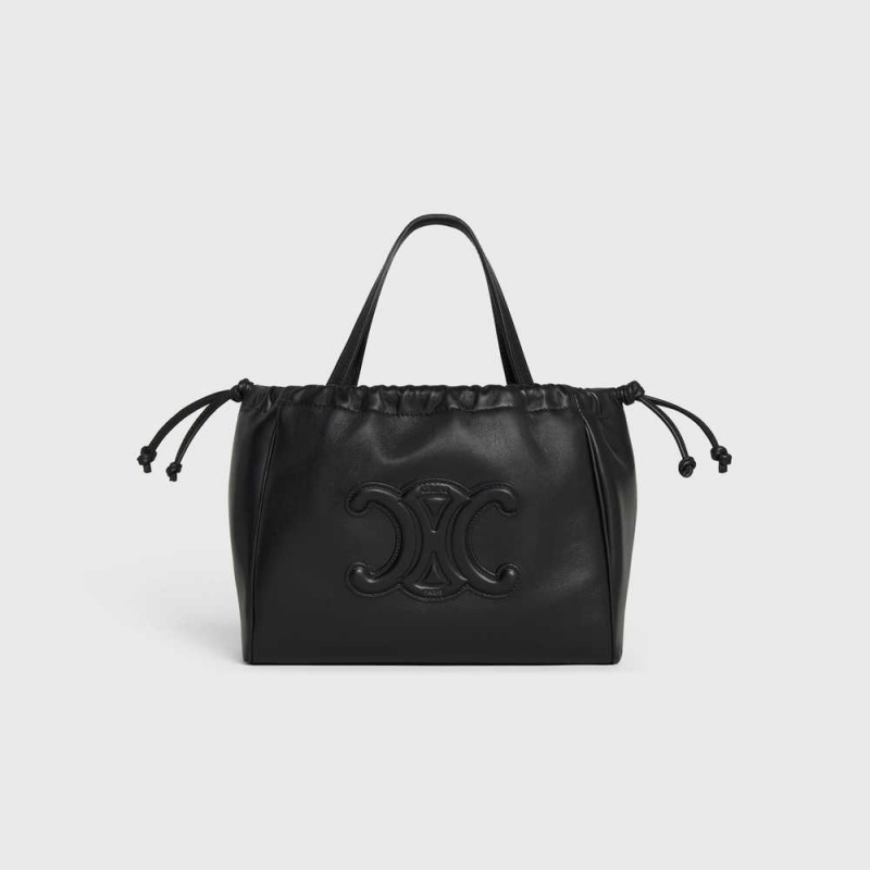 Celine Small Cabas Drawstring In Smooth Calfskin Cuir Triomphe Schwarz | CL-593154