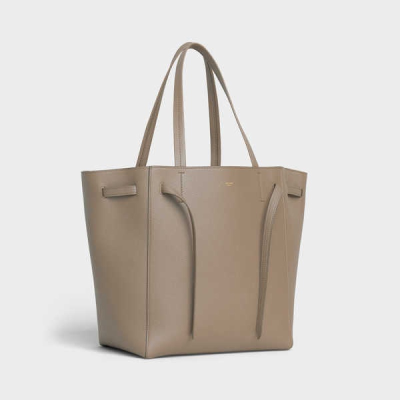 Celine Small Phantom In Soft Grained Calfskin Cabas Grau Braun | CL-593093