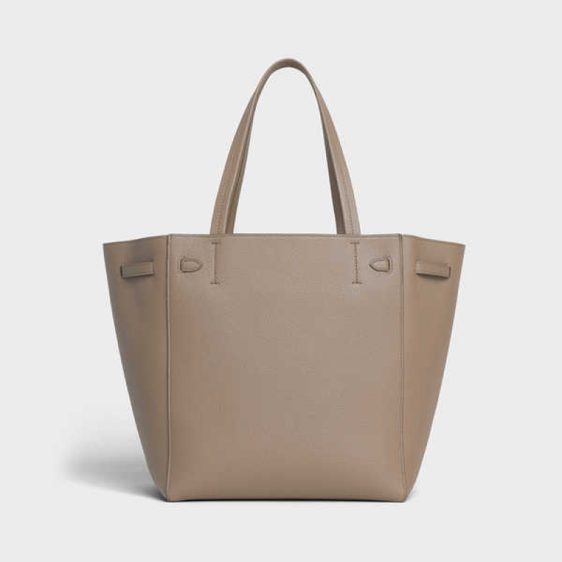 Celine Small Phantom In Soft Grained Calfskin Cabas Grau Braun | CL-593093