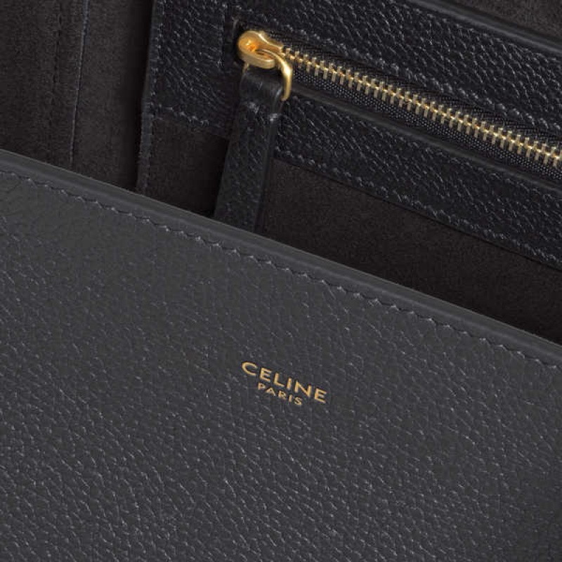 Celine Small Phantom In Soft Grained Calfskin Cabas Schwarz | CL-593091