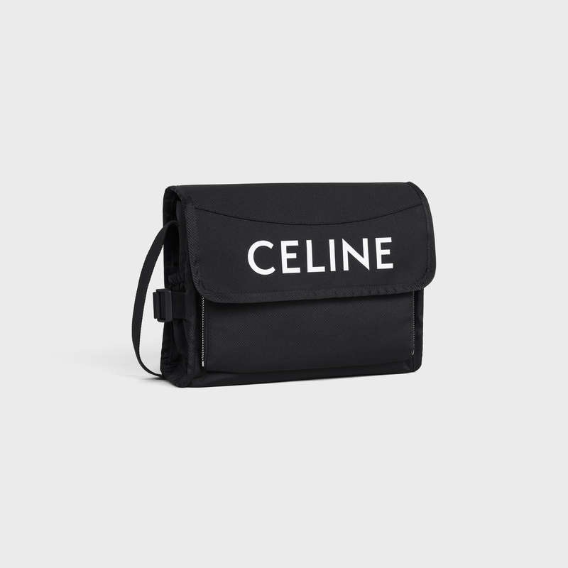 Celine Small Trekking In Nylon With Celine Print Kuriertaschen Schwarz | CL-591859