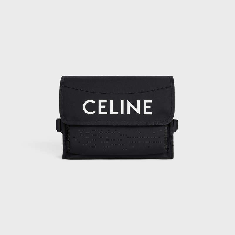 Celine Small Trekking In Nylon With Celine Print Kuriertaschen Schwarz | CL-591859