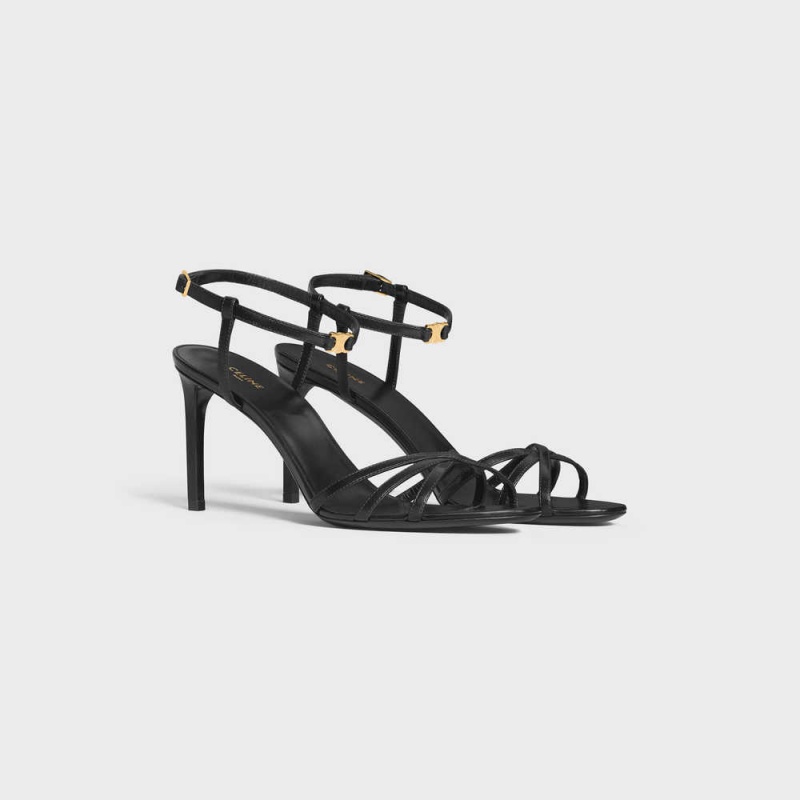 Celine Soir In Lambskin Sandalen Schwarz | CL-592596