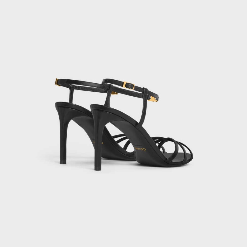 Celine Soir In Lambskin Sandalen Schwarz | CL-592596