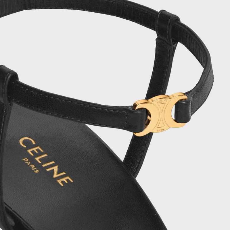 Celine Soir In Lambskin Sandalen Schwarz | CL-592596