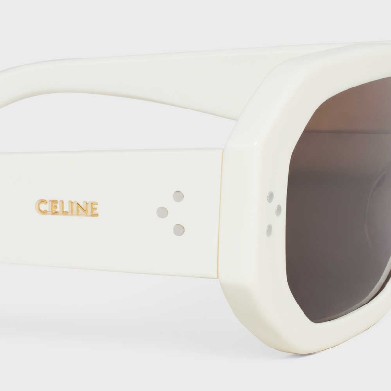 Celine Square S255 In Acetate Sonnenbrille Weiß | CL-592404