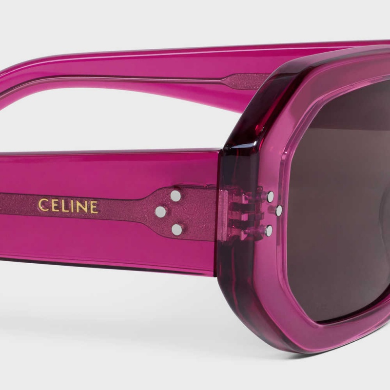 Celine Square S255 In Acetate Sonnenbrille Rosa | CL-592403