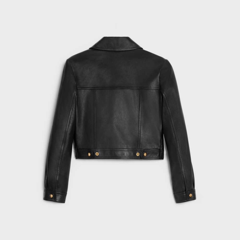 Celine Straighcut Neo Blouson In Soft Leather Schwarz | CL-592611