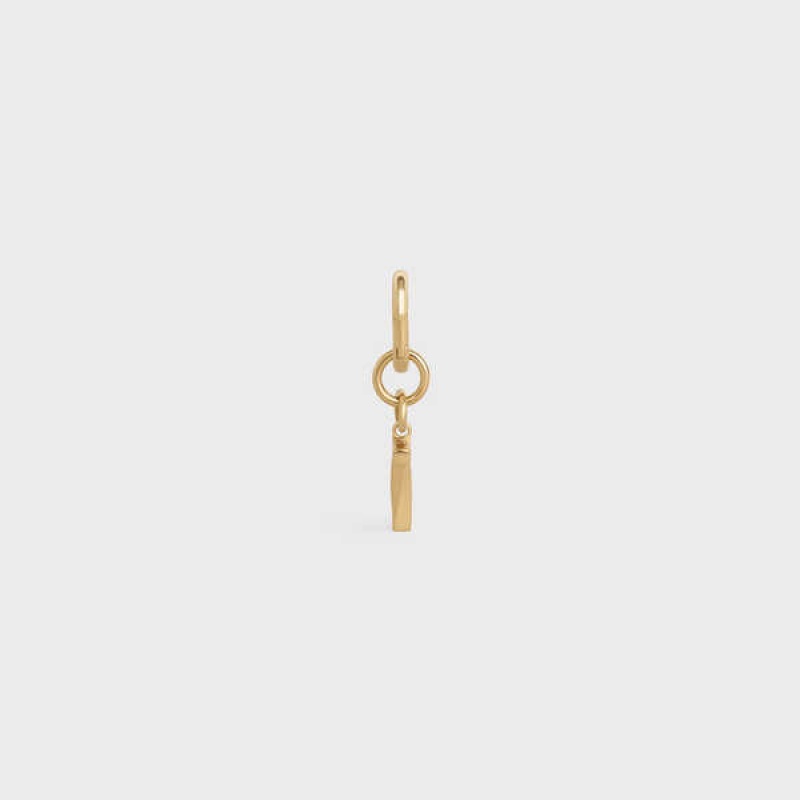 Celine T Charm In Brass Kleine Lederwaren Gold | CL-592939