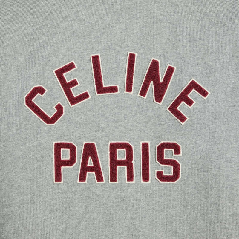 Celine Teddy College In Baumwoll Fleece Sweatshirts Grau Rot Lila | CL-592117