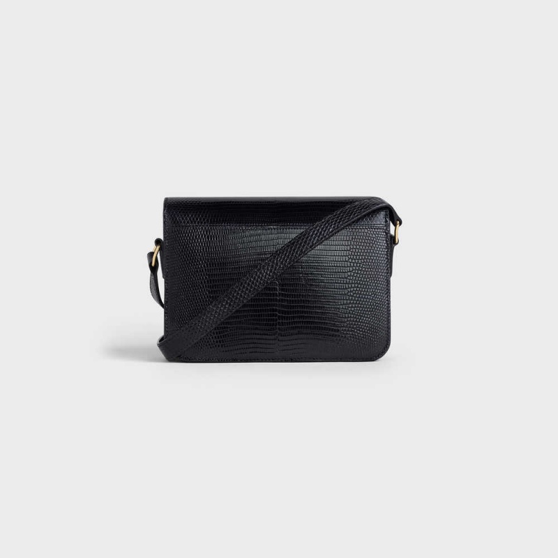 Celine Teen Bag In Lizard Triomphe Schwarz | CL-593213