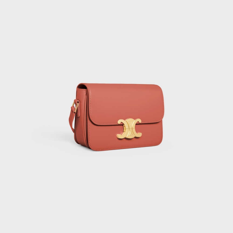 Celine Teen Bag In Shiny Calfskin Triomphe Bordeaux | CL-593203