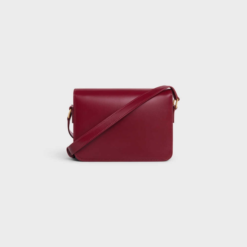 Celine Teen Bag In Shiny Calfskin Triomphe Bordeaux | CL-593197