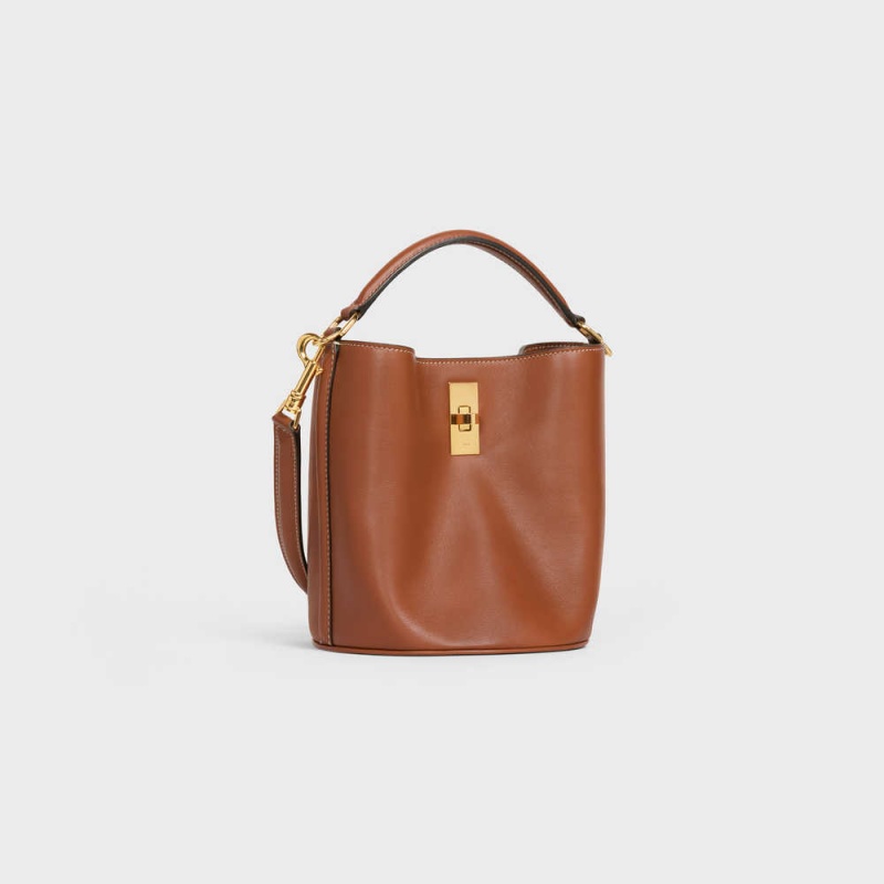 Celine Teen Bucket In Smooth Calfskin 16 Braun | CL-593259