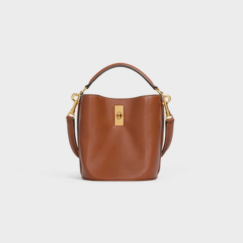 Celine Teen Bucket In Smooth Calfskin 16 Braun | CL-593259