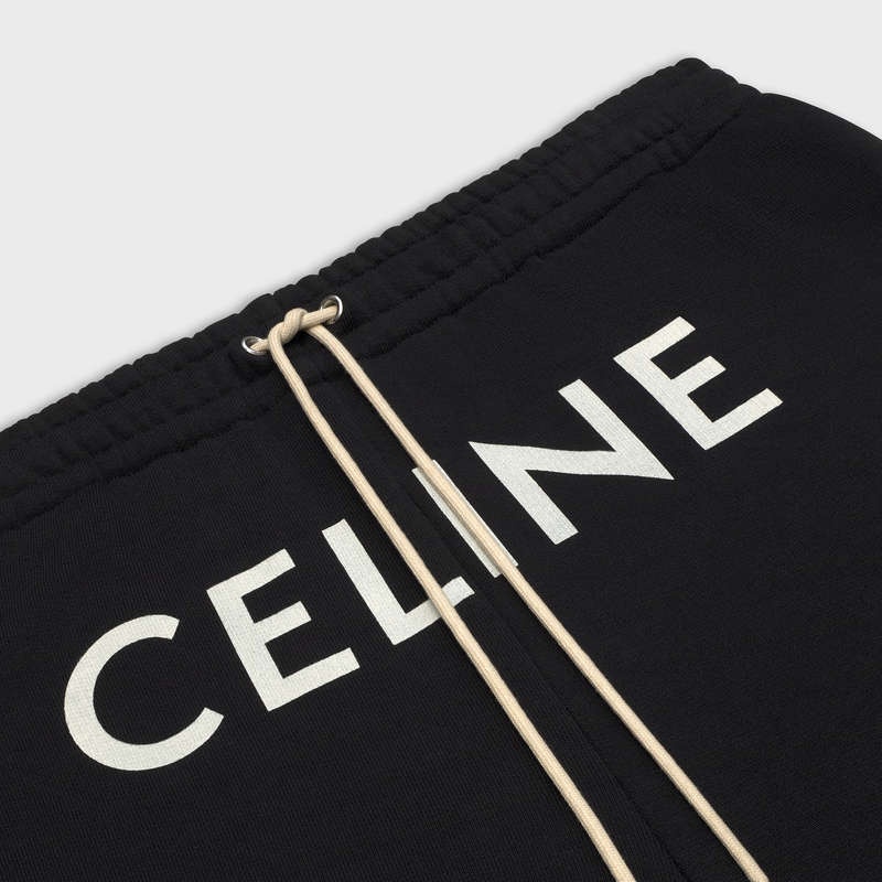 Celine Track In Baumwoll Fleece Hose Schwarz Weiß | CL-592031