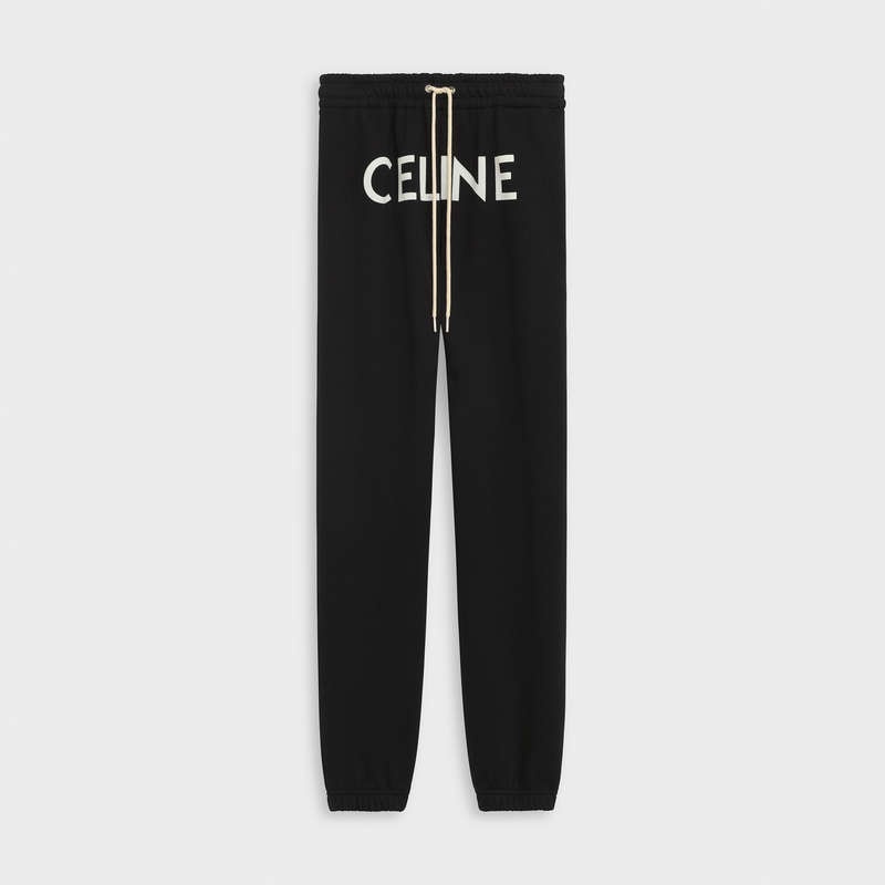 Celine Track In Baumwoll Fleece Hose Schwarz Weiß | CL-592031