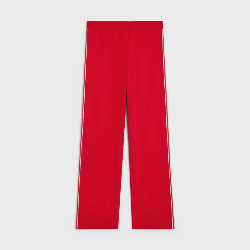 Celine Tracksuit In Double Face Jersey Hose Rot Weiß | CL-592039