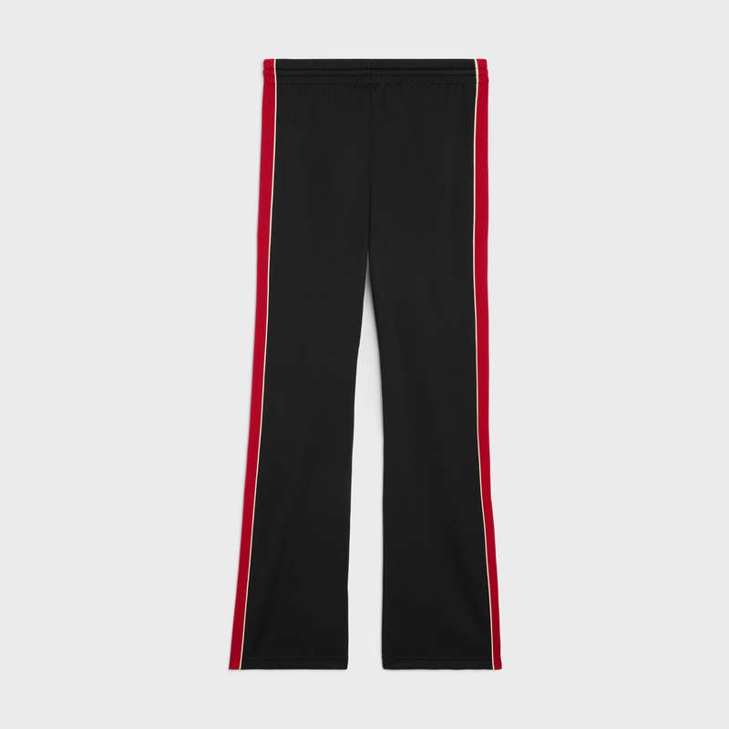 Celine Tracksuit In Double Face Jersey Hose Schwarz Rot | CL-592035