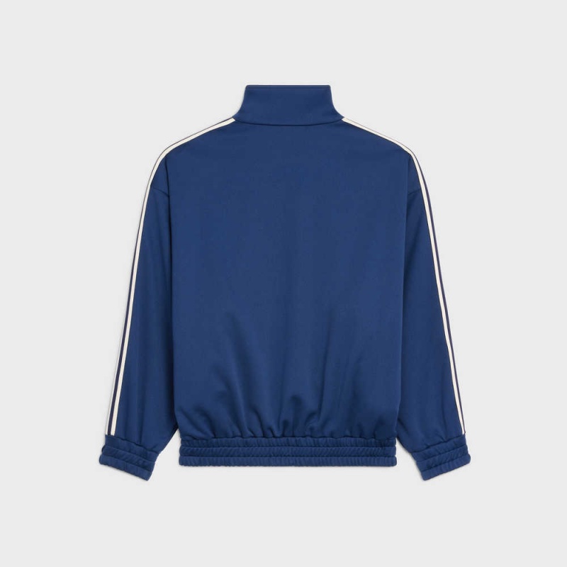 Celine Tracksuit In Double Face Jersey Jacken Blau Weiß | CL-592676