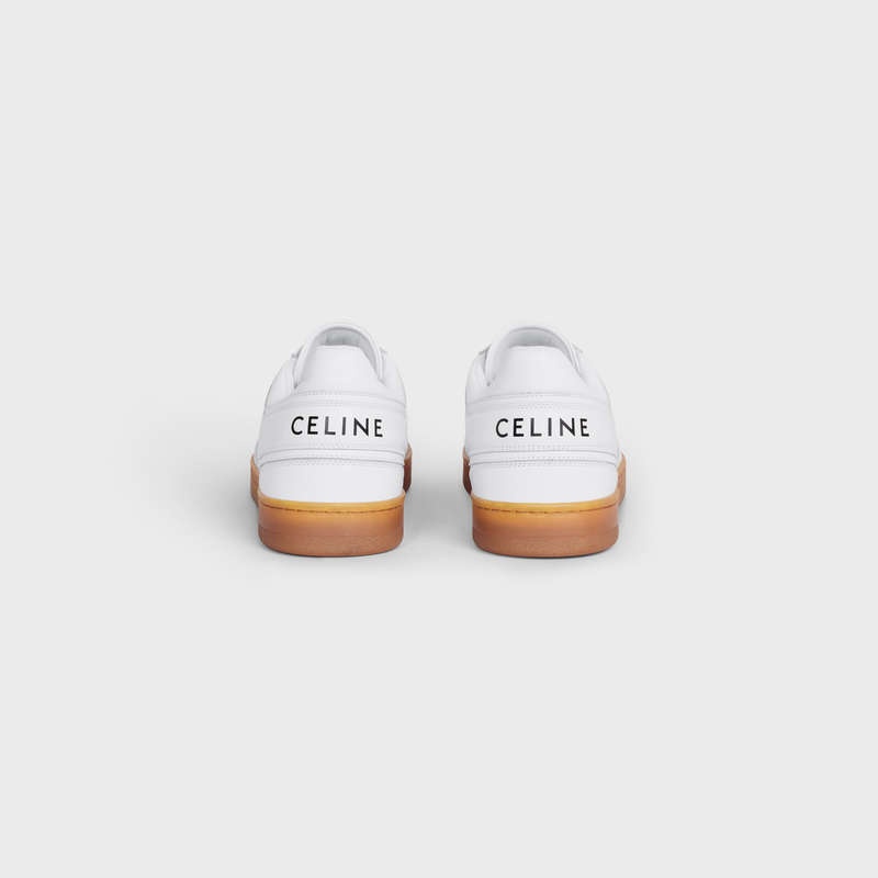 Celine Trainer Low Spitze-up In Calfskin Sneakers Weiß Beige | CL-591903