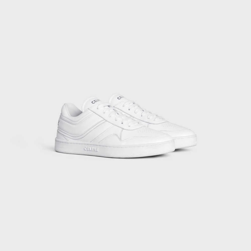 Celine Trainer Low Spitze-up In Calfskin Sneakers Weiß | CL-592551