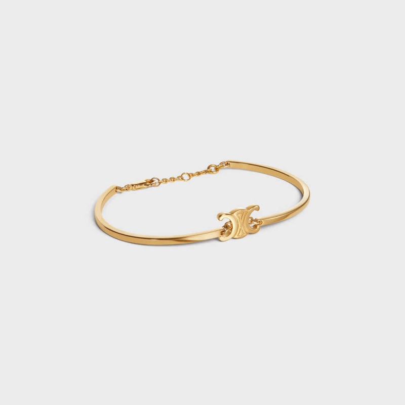 Celine Triomphe Articulated In Brass With Gold Finish Armbänder Gold | CL-592209