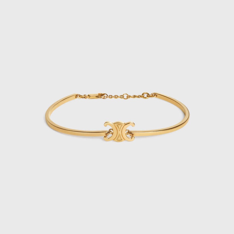 Celine Triomphe Articulated In Brass With Gold Finish Armbänder Gold | CL-592209