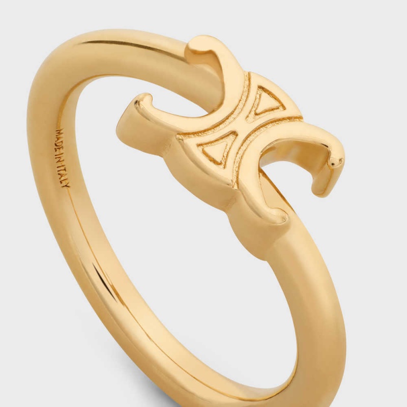 Celine Triomphe Asymmetric In Brass With Gold Finish Ringe Gold | CL-592182