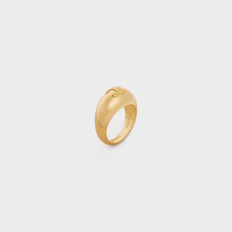 Celine Triomphe Bold In Brass With Gold Finish Ringe Gold | CL-592190