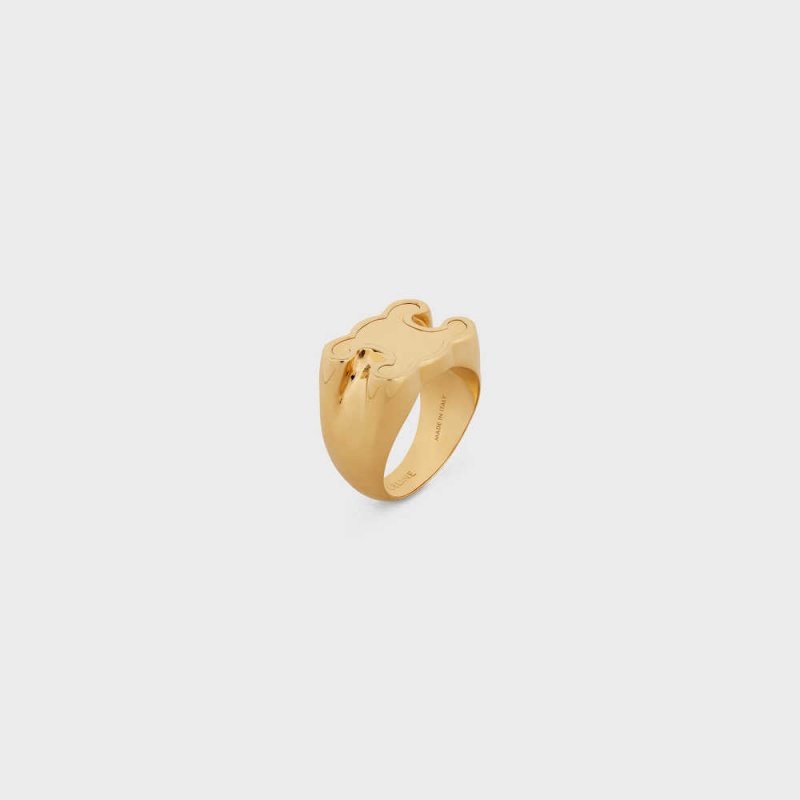 Celine Triomphe ChevalièRe In Brass With Gold Finish Ringe Gold | CL-592189