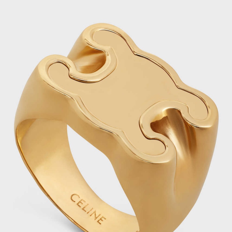 Celine Triomphe ChevalièRe In Brass With Gold Finish Ringe Gold | CL-592189