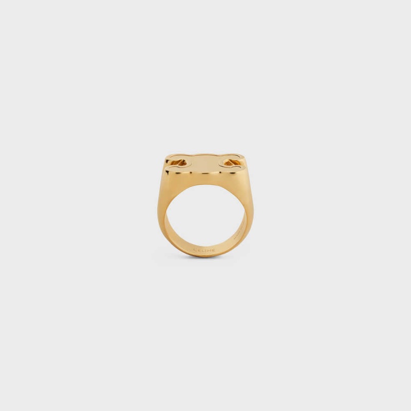 Celine Triomphe ChevalièRe In Brass With Gold Finish Ringe Gold | CL-592189