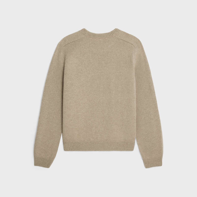 Celine Triomphe Crew Neck In Wolle And Cashmere Strickwaren Braun | CL-592099