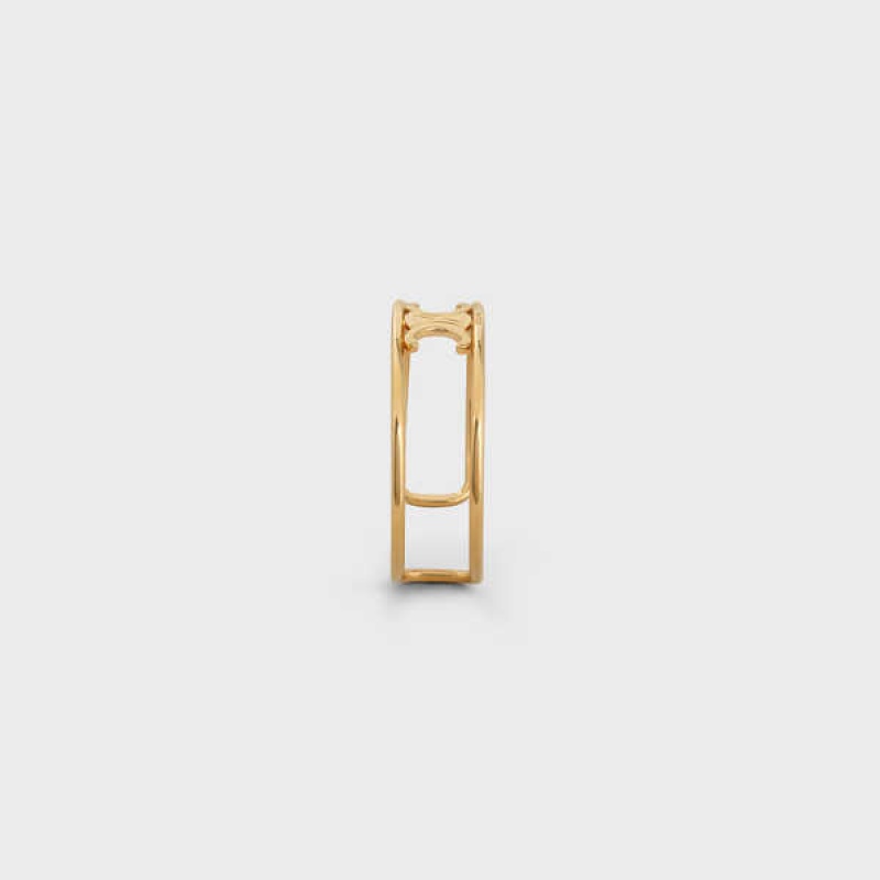 Celine Triomphe Cuff In Brass With Gold Finish Armbänder Gold | CL-592230