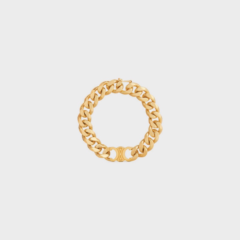 Celine Triomphe Gourmette In Brass With Gold Finish Armbänder Gold | CL-592227