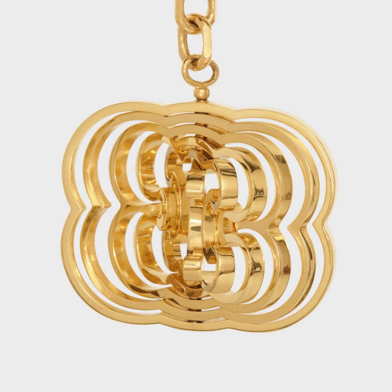 Celine Triomphe Helix Charm In Brass Kleine Lederwaren Gold | CL-592917