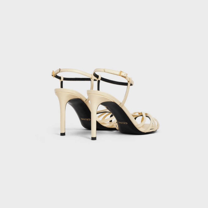 Celine Triomphe In Calfskin Sandalen Gelb | CL-592600